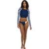 image:imageBody Glove Womens Let It Be Long Sleeve Crop Top Rashguard with UPF 50Maritime Stripe