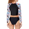 image:imageBody Glove Womens Let It Be Long Sleeve Crop Top Rashguard with UPF 50Miami Palm Tree Print