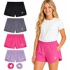 image:imageBody Glove Girls Athletic Shorts  4 Pack Gym Dolphin Shorts Running Volleyball Short for Girls  Size Up for Better FitBlackFuchsiaPurpleCharcoal Solid