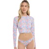 image:imageBody Glove Womens Let It Be Long Sleeve Crop Top Rashguard with UPF 50Daydream Reversible Floral