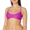 image:imageBody Glove Womens Smoothies Mika Solid Halter Triangle Bikini Top Swimsuit with Cross Tie BackSmoothies Magnolia