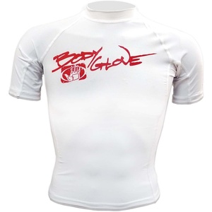 image:imageBody Glove Basic Deluxe Juniors Short Sleeve Lycra Rashguard ShirtWhiteRed