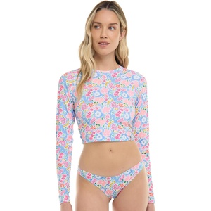 image:imageBody Glove Womens Let It Be Long Sleeve Crop Top Rashguard with UPF 50Daydream Reversible Floral