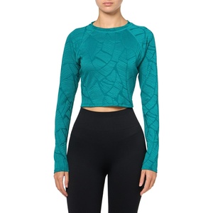 image:imageBody Glove Womens Let It Be Long Sleeve Crop Top Rashguard with UPF 50Leafy Emerald