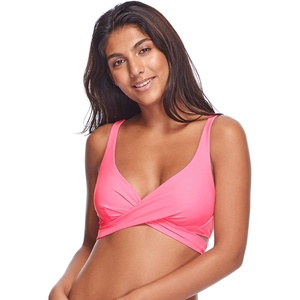 image:imageBody Glove Womens Smoothies Orla Solid Hidden Uw Bikini Top Swimsuit with Crossover NecklineSmoothie Fling Pink