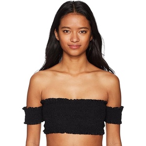 image:imageBody Glove Womens Standard Smoothies Bliss Solid Off The Shoulder Bikini Top SwimsuitBlack