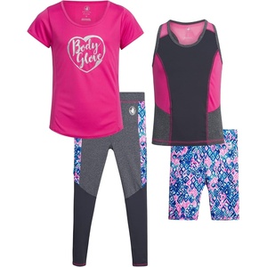 image:imageBody Glove Girls Active Shorts Set  4 Piece TShirt Tank Top Bike Shorts with Basic or Flare Active Leggings 712