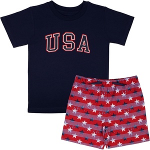 image:imageBody Glove Clothes Boys Americana 2 Pc Short Set Sizes 4 56 78  Patriotic Tee and Shorts Outfit for KidsBlue  Red