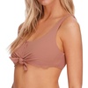 image:imageBody Glove Womens Kate Crop Bikini Top Swimsuit with Front TieIbiza Ribbed Bronze