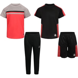image:imageBody Glove Clothes Boys 4Piece Active Pant Set with 2 Short Sleeve Tees Jogger Pants amp Shorts Everyday Outfit Sizes 2T12Black Red