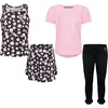 image:imageBody Glove Clothes Girls 4Piece Active Pant Set with 2 Short Sleeve Graphic Tees Jogger Pants amp Shorts Sizes 2T12Black Pink