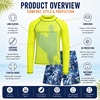 image:imageBody Glove Boys 2 Piece Swim Set Rash Guard amp Swim Trunks Sizes 412  UPF 50 Sun Protection QuickDry Lightweight Fabric for Beach and Pool Days Matching Print Stretch Comfort Fit for KidsYellow Swirl Surf