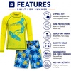 image:imageBody Glove Boys 2 Piece Swim Set Rash Guard amp Swim Trunks Sizes 412  UPF 50 Sun Protection QuickDry Lightweight Fabric for Beach and Pool Days Matching Print Stretch Comfort Fit for KidsYellow Surf