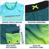 image:imageBody Glove Boys 2 Piece Swim Set Rash Guard amp Swim Trunks Sizes 412  UPF 50 Sun Protection QuickDry Lightweight Fabric for Beach and Pool Days Matching Print Stretch Comfort Fit for KidsTurquoiseGreen Dots