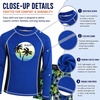 image:imageBody Glove Boys 2 Piece Swim Set Rash Guard amp Swim Trunks Sizes 412  UPF 50 Sun Protection QuickDry Lightweight Fabric for Beach and Pool Days Matching Print Stretch Comfort Fit for KidsRoyal Blue Palm Trees