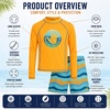 image:imageBody Glove Boys 2 Piece Swim Set Rash Guard amp Swim Trunks Sizes 412  UPF 50 Sun Protection QuickDry Lightweight Fabric for Beach and Pool Days Matching Print Stretch Comfort Fit for KidsOrange Turquoise