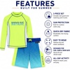 image:imageBody Glove Boys 2 Piece Swim Set Rash Guard amp Swim Trunks Sizes 412  UPF 50 Sun Protection QuickDry Lightweight Fabric for Beach and Pool Days Matching Print Stretch Comfort Fit for KidsYellowRoyal Blue