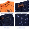 image:imageBody Glove Boys 2 Piece Swim Set Rash Guard amp Swim Trunks Sizes 412  UPF 50 Sun Protection QuickDry Lightweight Fabric for Beach and Pool Days Matching Print Stretch Comfort Fit for KidsOrange Sharks