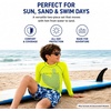 image:imageBody Glove Boys 2 Piece Swim Set Rash Guard amp Swim Trunks Sizes 412  UPF 50 Sun Protection QuickDry Lightweight Fabric for Beach and Pool Days Matching Print Stretch Comfort Fit for KidsYellow Swirl Surf