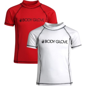 image:imageBody Glove Toddler and Baby Boys Swim Shirt 2 Pack UPF 50 Rash Guard 2T5T  Sizes Run Small Consider Sizing Up QuickDry Fabric and UPF 50 Sun Protection Keep Little Swimmers Comfortable OutdoorsRedWhite