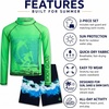 image:imageBody Glove Boys 2 Piece Swim Set Rash Guard amp Swim Trunks Sizes 412Green Blue Surf