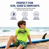 image:imageBody Glove Boys 2 Piece Swim Set Rash Guard amp Swim Trunks Sizes 412Green NeonPalm Trees