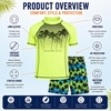 image:imageBody Glove Boys 2 Piece Swim Set Rash Guard amp Swim Trunks Sizes 412Green NeonPalm Trees