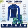 image:imageBody Glove Boys 2 Piece Swim Set Rash Guard amp Swim Trunks Sizes 412Navy Green Surfer