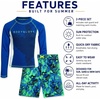 image:imageBody Glove Boys 2 Piece Swim Set Rash Guard amp Swim Trunks Sizes 412Navy Green Surfer