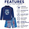 image:imageBody Glove Boys 2 Piece Swim Set Rash Guard amp Swim Trunks Sizes 412NavyRed Swirls