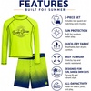 image:imageBody Glove Boys 2 Piece Swim Set Rash Guard amp Swim Trunks Sizes 412Neon GreenBlue