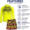image:imageBody Glove Boys 2 Piece Swim Set Rash Guard amp Swim Trunks Sizes 412Neon Yellow Palm Trees