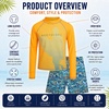image:imageBody Glove Boys 2 Piece Swim Set Rash Guard amp Swim Trunks Sizes 412Orange Swirl Surf