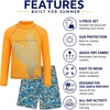 image:imageBody Glove Boys 2 Piece Swim Set Rash Guard amp Swim Trunks Sizes 412Orange Swirl Surf