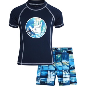 image:imageBody Glove Boys 2 Piece Swim Set Rash Guard amp Swim Trunks Sizes 412Dark Navy Beach
