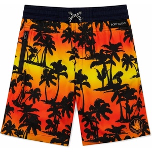 image:imageBody Glove Boys Bathing Suit UPF 50 Swim Board Shorts Quick Dry TrunksRed Yellow Palm Trees