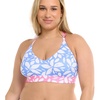 image:imageBody Glove Womens Ruth Plus Size Fixed Triangle Bikini Top Swimsuit with Adjustable Tie Back Detail Available in Sizes 1x2X3XPeriwinkle Petals