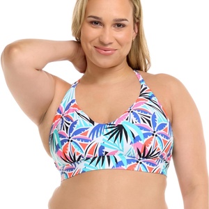 image:imageBody Glove Womens Ruth Plus Size Fixed Triangle Bikini Top Swimsuit with Adjustable Tie Back Detail Available in Sizes 1x2X3XMiami Palm