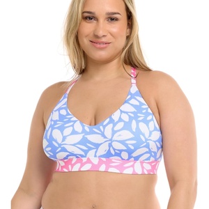 image:imageBody Glove Womens Ruth Plus Size Fixed Triangle Bikini Top Swimsuit with Adjustable Tie Back Detail Available in Sizes 1x2X3XPeriwinkle Petals