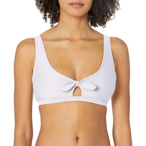 image:imageBody Glove Womens Smoothies May Solid Bikini Top Swimsuit with Peekaboo Front Bow DetailSnow