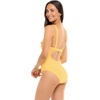 image:imageBody Glove Womens Smoothies Eli Solid One Piece Swimsuit with VWire NecklineCanary