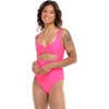 image:imageBody Glove Womens Smoothies Eli Solid One Piece Swimsuit with VWire NecklineBubble Gum