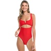 image:imageBody Glove Womens Smoothies Eli Solid One Piece Swimsuit with VWire NecklineTrue