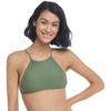 image:imageBody Glove Womens Smoothies Sage Solid High Neck Bikini Top Swimsuit with 2Way Tie BackCactus