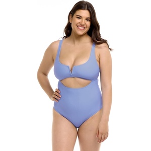 image:imageBody Glove Womens Smoothies Eli Solid One Piece Swimsuit with VWire NecklinePeriwinkle