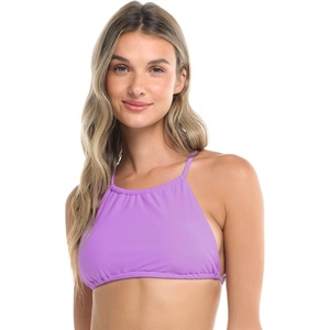 image:imageBody Glove Womens Smoothies Sage Solid High Neck Bikini Top Swimsuit with 2Way Tie BackAkebi