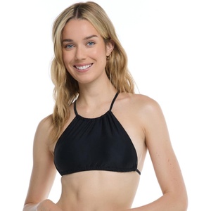 image:imageBody Glove Womens Smoothies Sage Solid High Neck Bikini Top Swimsuit with 2Way Tie BackBlack