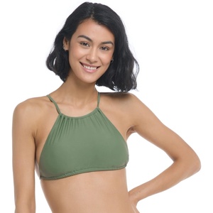 image:imageBody Glove Womens Smoothies Sage Solid High Neck Bikini Top Swimsuit with 2Way Tie BackCactus